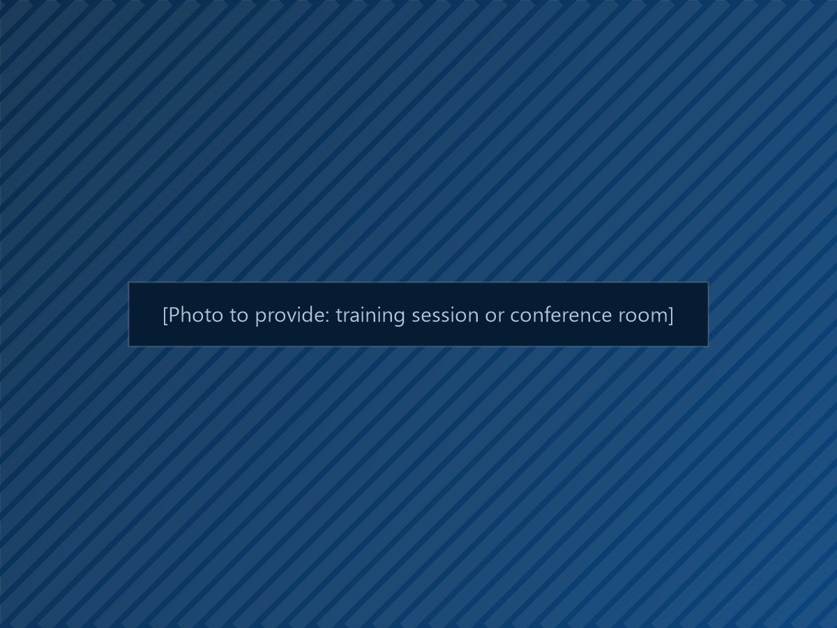 Photo to provide: training session or conference room