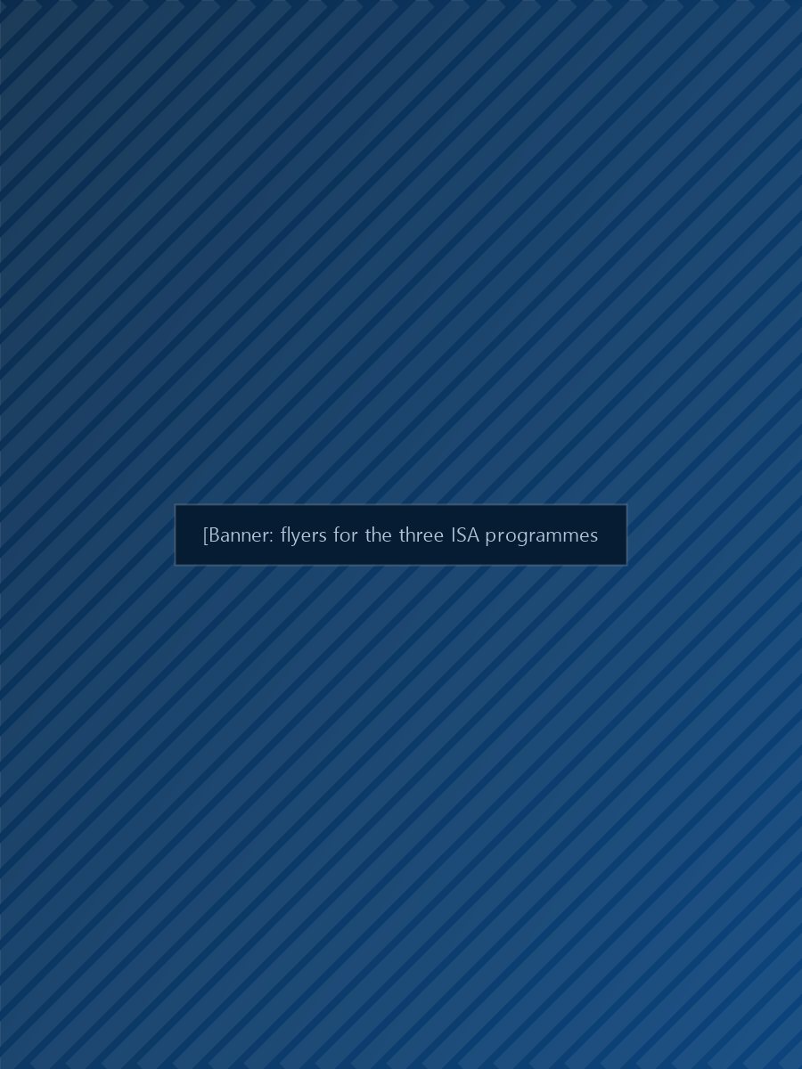 Banner: flyers for the three ISA programmes