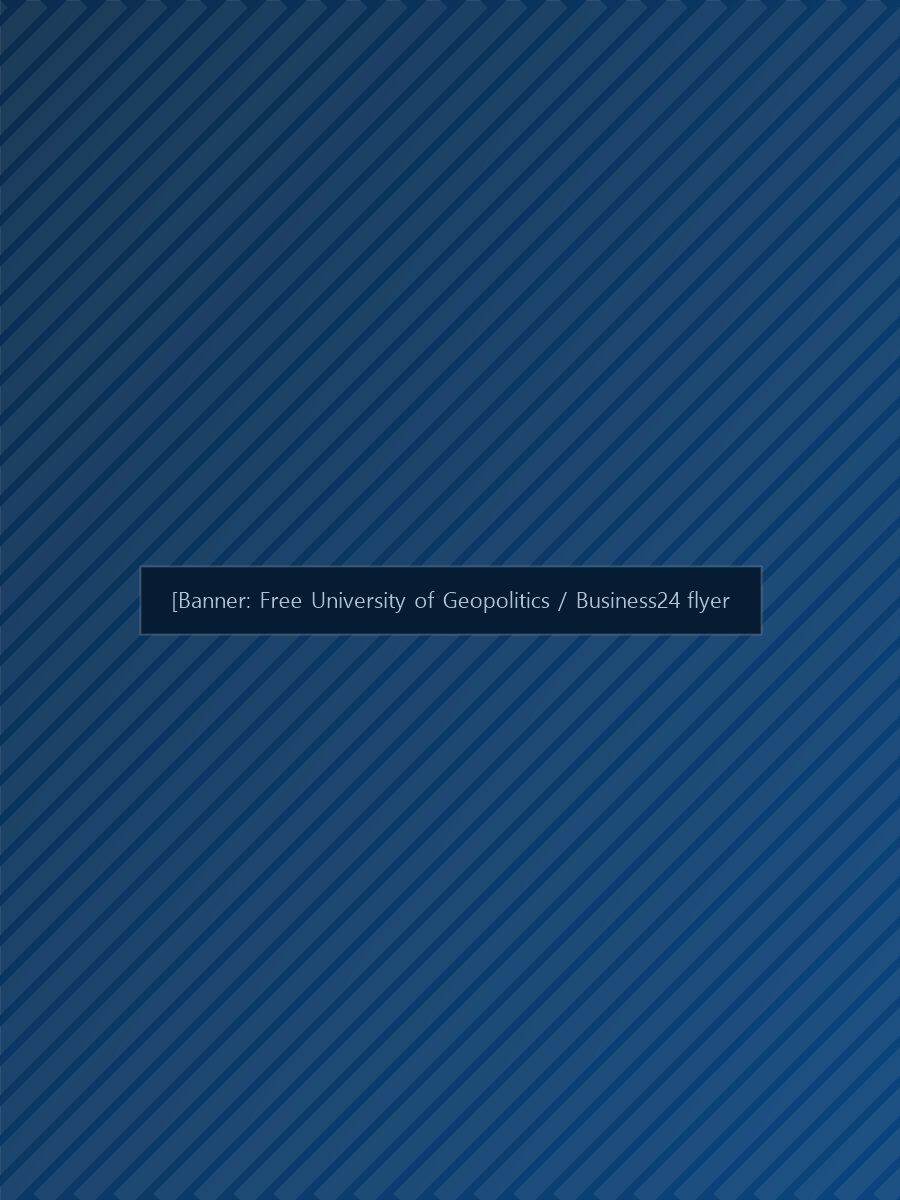 Banner: Free University of Geopolitics / Business24 flyer